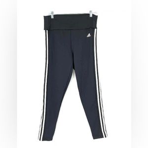 Adidas Women's Size L 3 Stripes Leggings Skinny Leg High Rise Black White